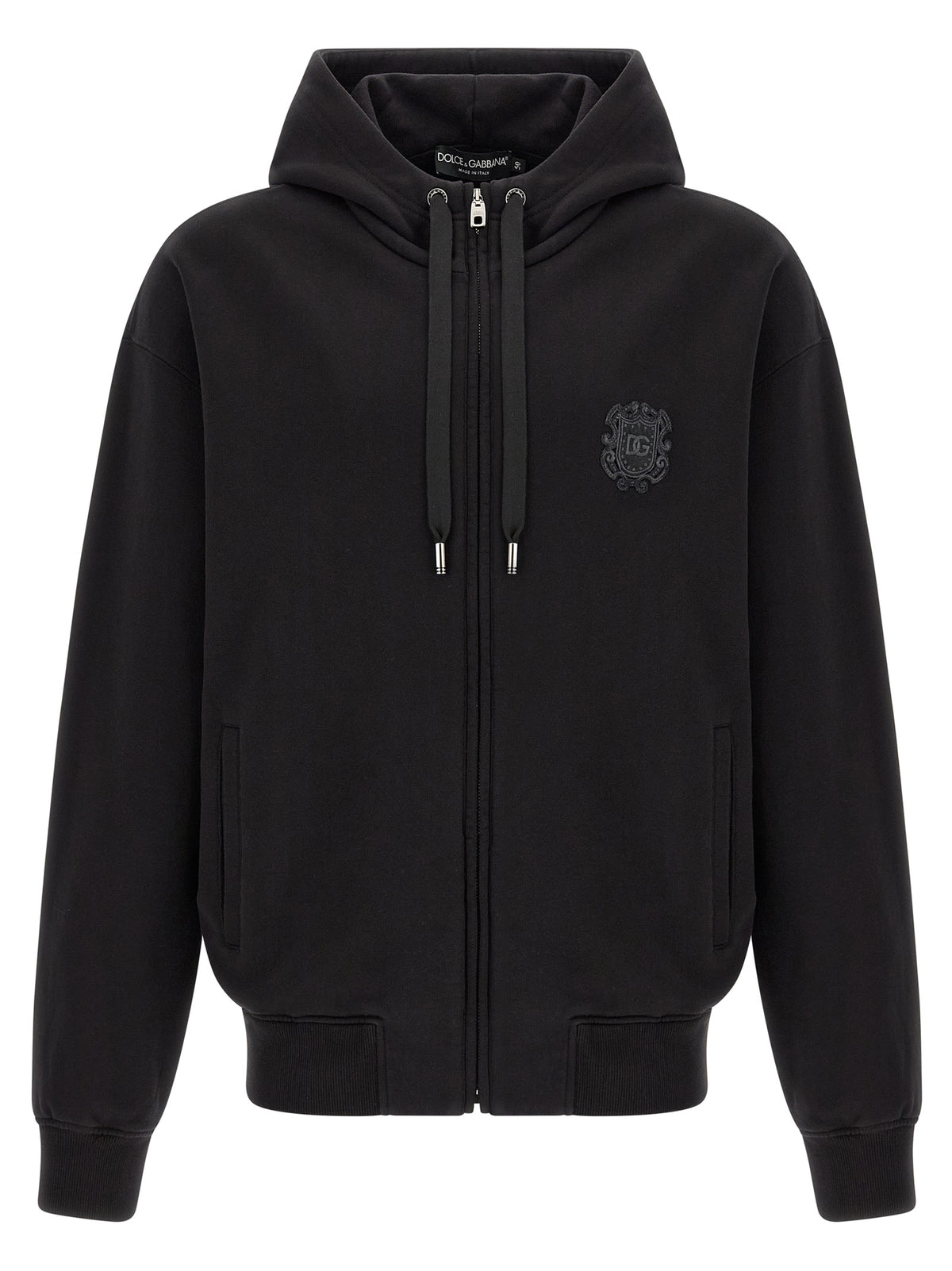 Sweat à capuche Dolce & Gabbana homme en coton noir – DO-339376