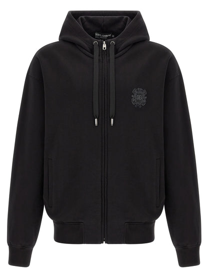 Sweat à capuche Dolce & Gabbana homme en coton noir – DO-339376