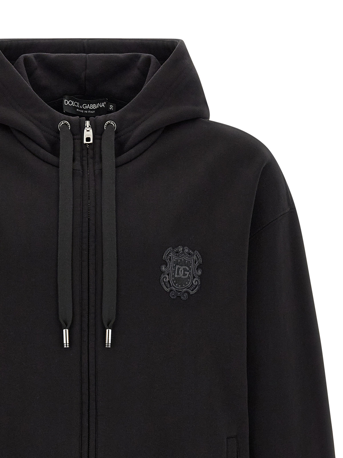 Sweat à capuche Dolce & Gabbana homme en coton noir – DO-339376