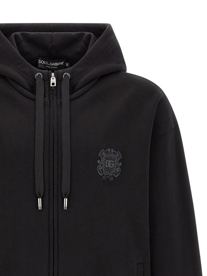 Sweat à capuche Dolce & Gabbana homme en coton noir – DO-339376