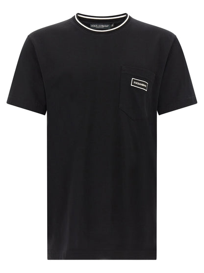 Dolce & Gabbana Black Cotton T-Shirt