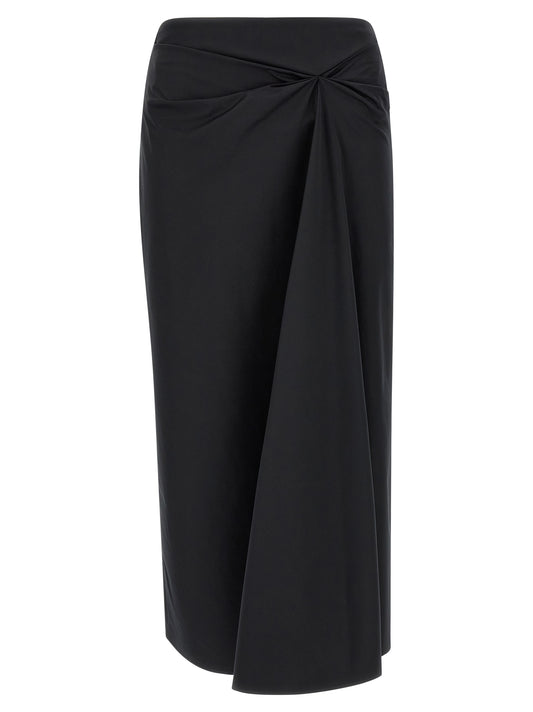 Max Mara Black Cotton Midi Skirt