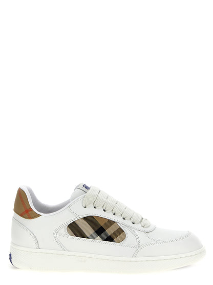 Baskets Burberry femme Terrace en cuir beige – BU-313416
