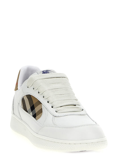 Baskets Burberry femme Terrace en cuir beige – BU-313416