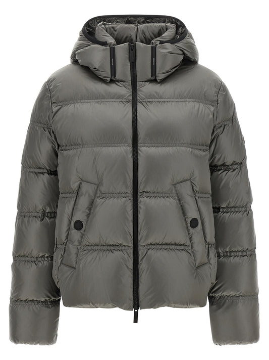 Moncler Gray Polyamide Full-Length Jacket