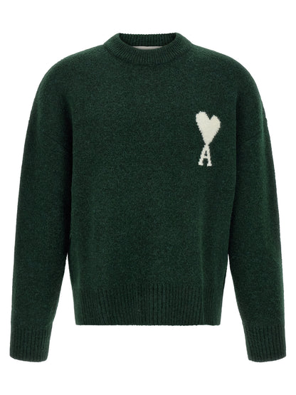 Ami Paris Bicolor Alpaca Leather Cardigan