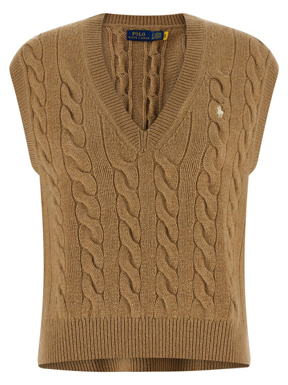 Polo Ralph Lauren Beige Wool Sleeveless Jacket