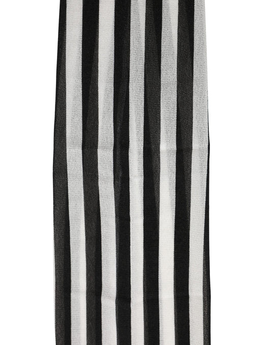 Dolce & Gabbana Black White Stripes Tights Stocking Pantyhose Socks