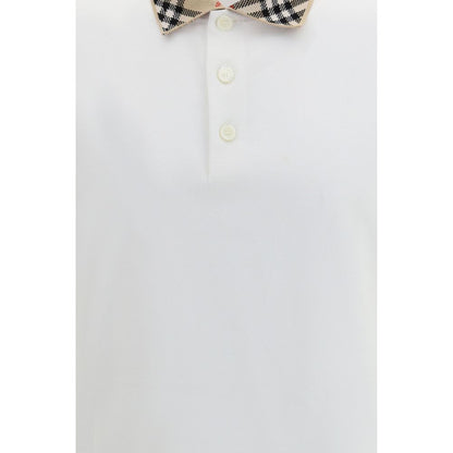 Burberry White Cotton Polo Shirt