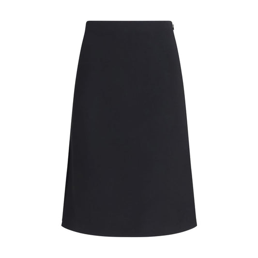 Fendi Black Wool Oves Aries Midi Skirt