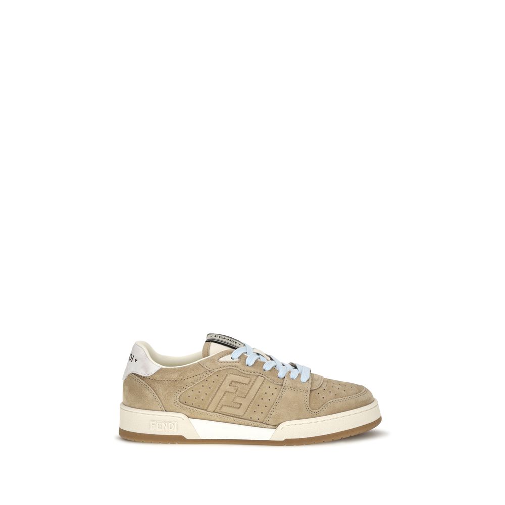 Fendi Beige Calf Leather Bos Taurus Athletic Sneakers