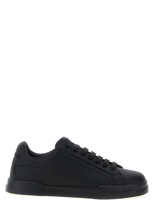 Baskets Dolce & Gabbana homme Portofino en cuir de veau noir – DO-313599