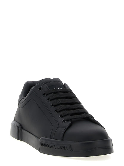 Baskets Dolce & Gabbana homme Portofino en cuir de veau noir – DO-313599