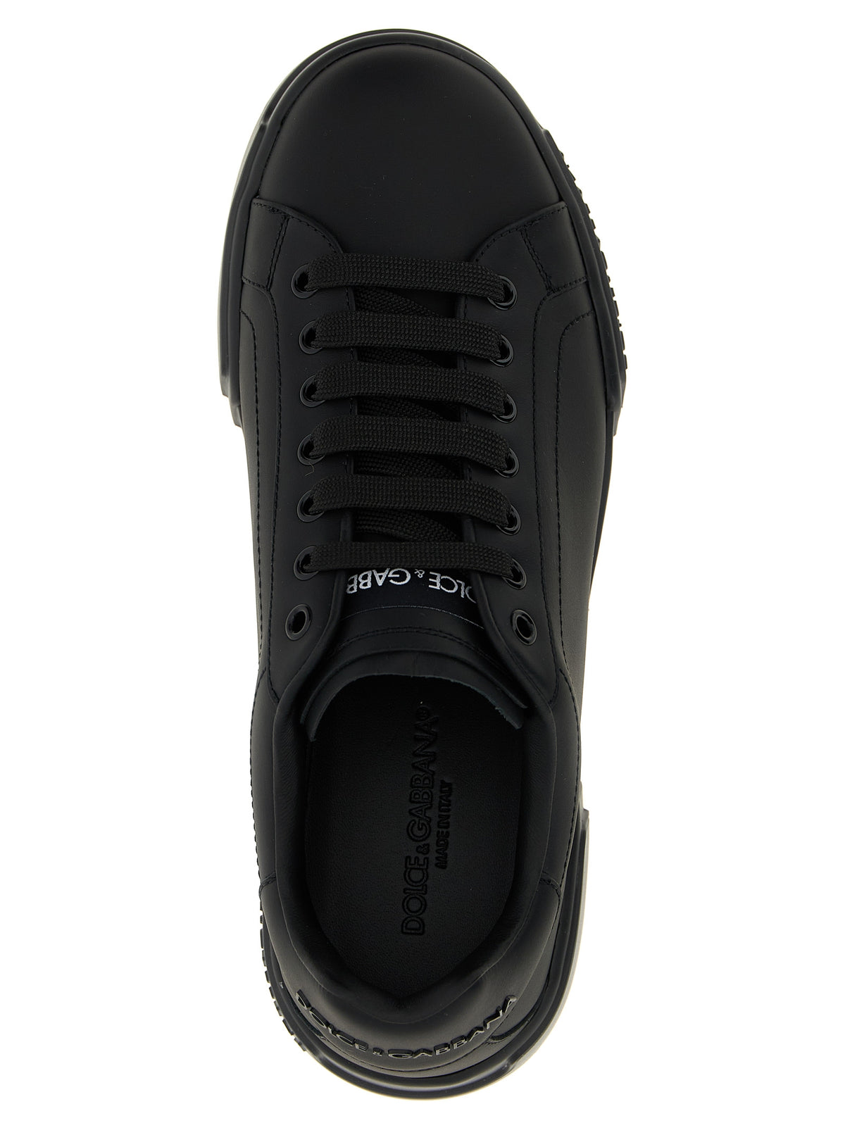 Baskets Dolce & Gabbana homme Portofino en cuir de veau noir – DO-313599