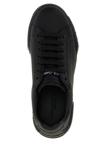 Baskets Dolce & Gabbana homme Portofino en cuir de veau noir – DO-313599