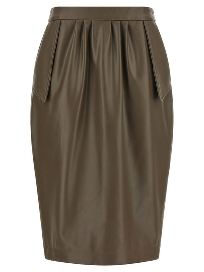 Stella McCartney Brown Polyester Midi Skirt