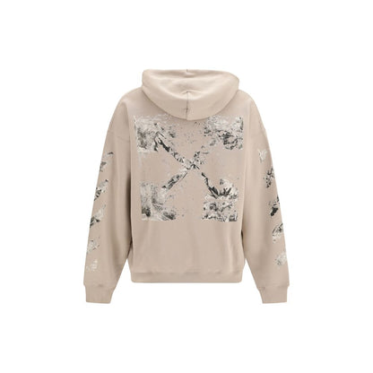 Sweat à capuche Off-White homme Spray Arrow en coton beige – OF-OMBB085F26FLE00400031
