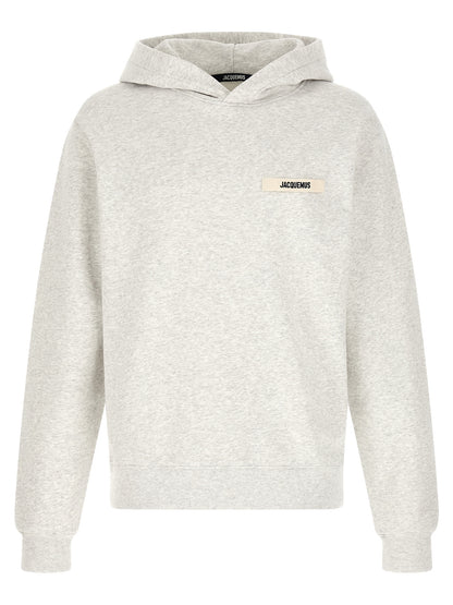 Sweat à capuche Jacquemus homme Le Hoodie Gros-Grain en coton gris – JA-338489