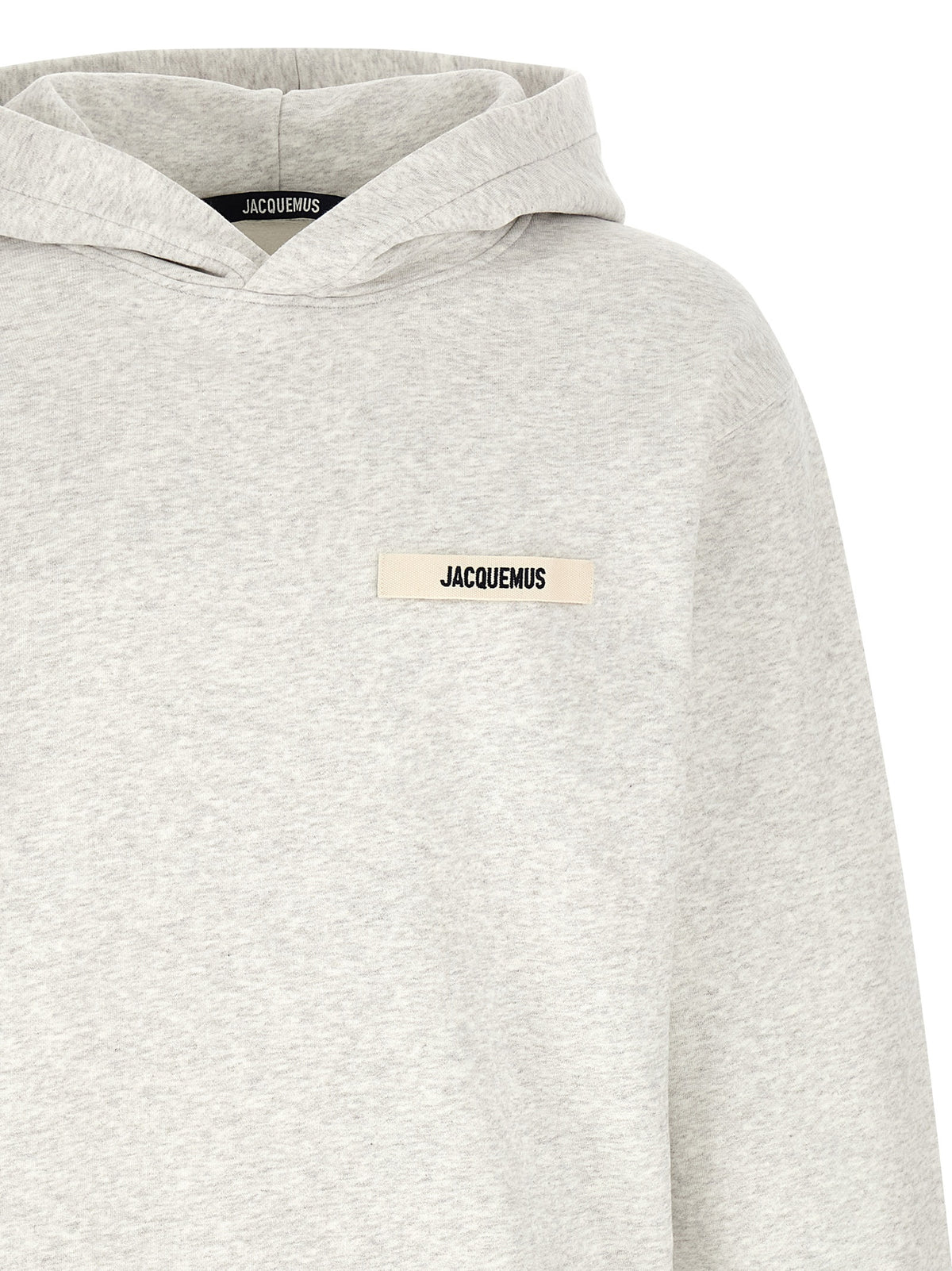 Sweat à capuche Jacquemus homme Le Hoodie Gros-Grain en coton gris – JA-338489