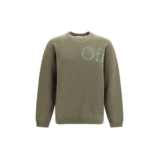 Off-White tofarvet striktrøje til mænd i uld og polyamid – OF-OMHE20QF26KNI00100022