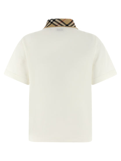 Burberry White Cotton Polo Shirt