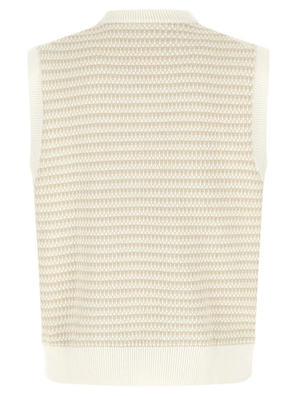 Lacoste Beige Cotton Sleeveles Sweater
