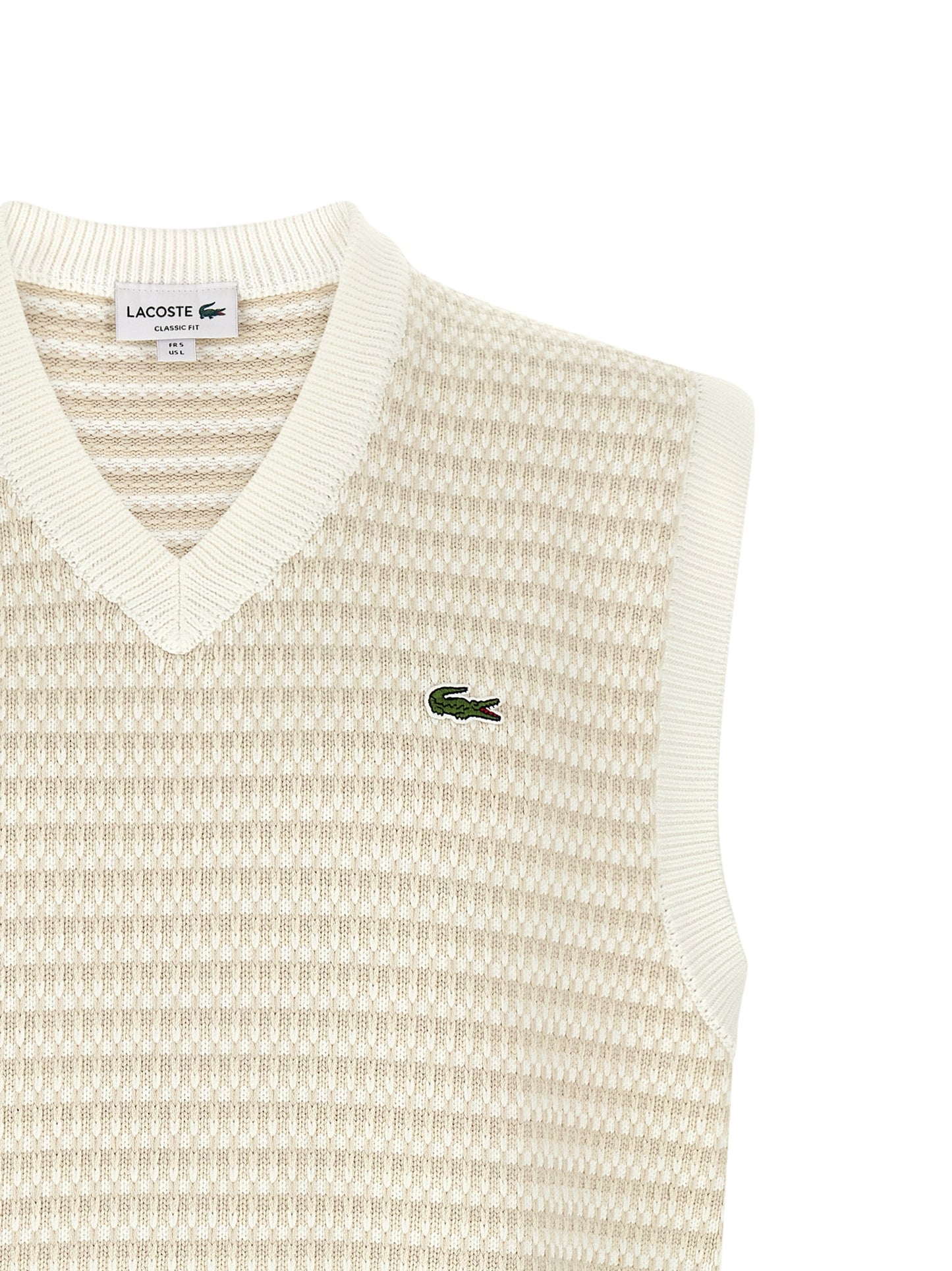Lacoste Beige Cotton Sleeveles Sweater