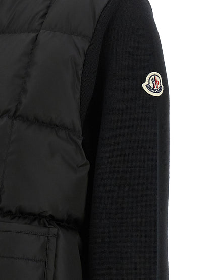 Moncler Black Virgin Wool Cardigan