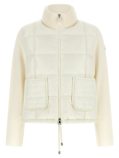 Moncler White Virgin Wool Full-Length Jacket