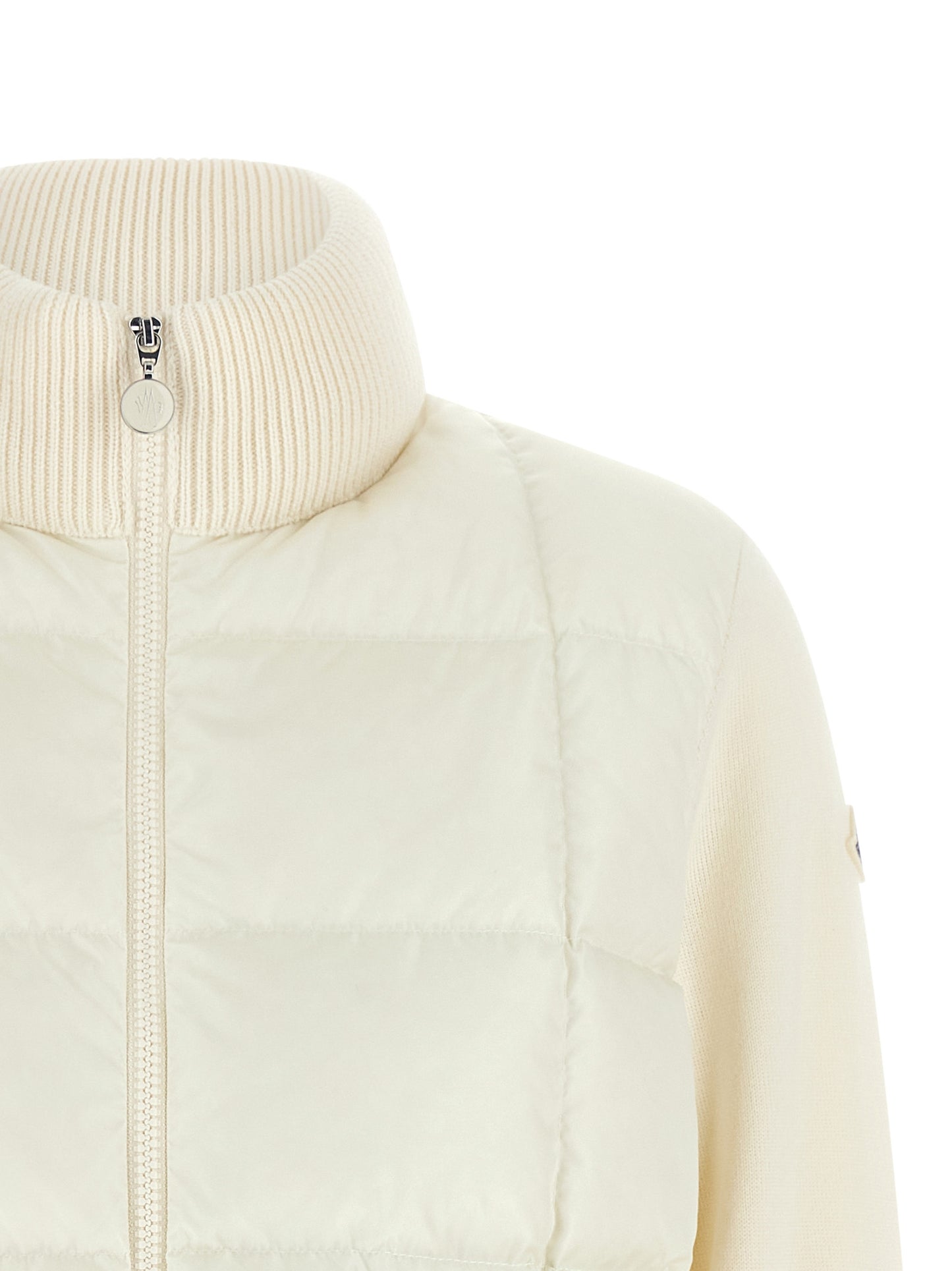 Moncler White Virgin Wool Full-Length Jacket