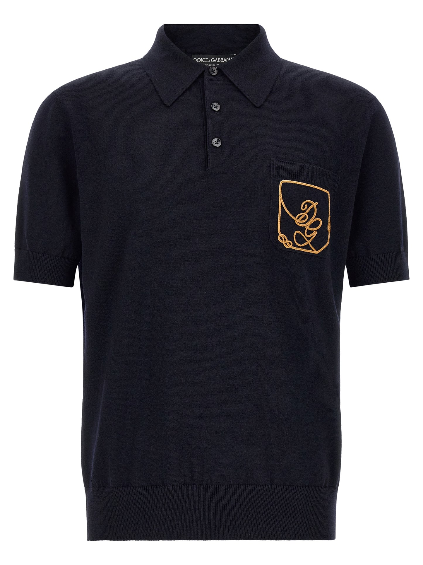 Dolce & Gabbana Blue Virgin Wool Polo Shirt