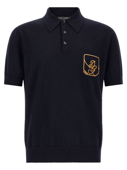 Dolce & Gabbana Blue Virgin Wool Polo Shirt