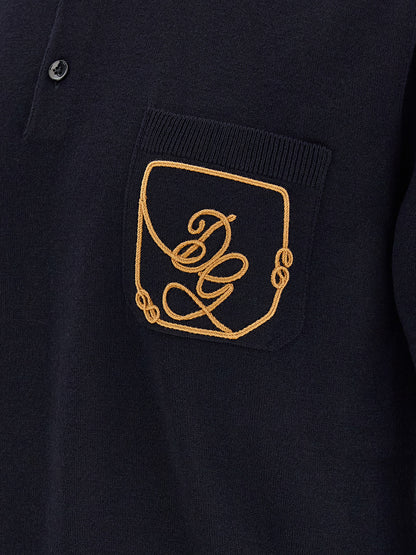 Dolce & Gabbana Blue Virgin Wool Polo Shirt