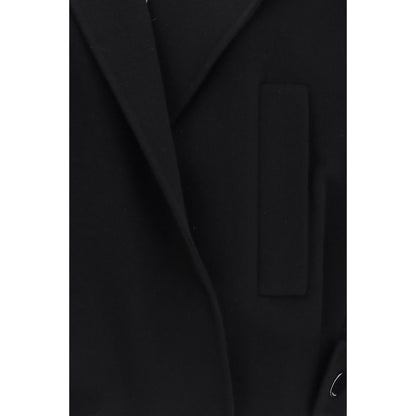Max Mara Black Wool Oves Aries Full-Length Jacket