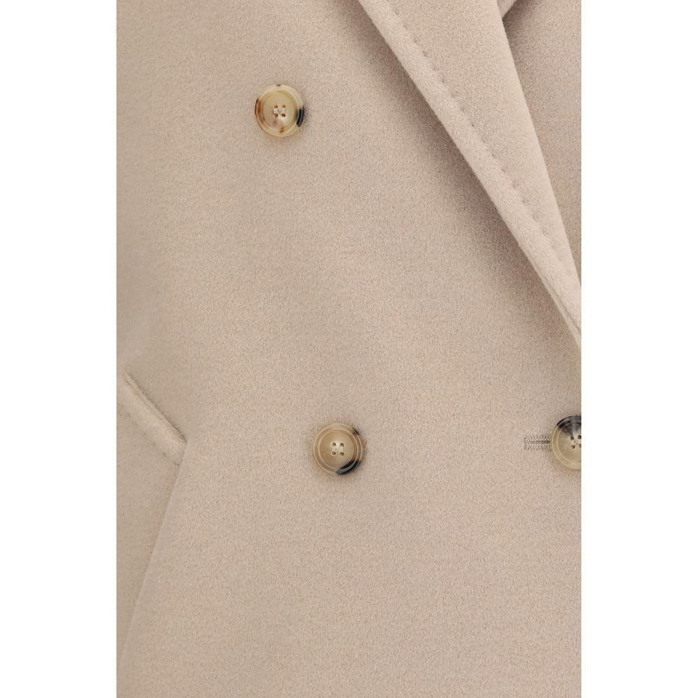 Max Mara Beige Wool Oves Aries Full-Length Jacket