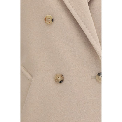 Max Mara Beige Wool Oves Aries Full-Length Jacket