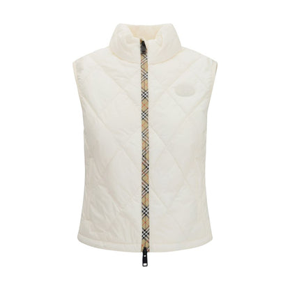 Burberry White Polyester Sleeveless Jacket