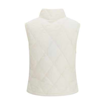 Burberry White Polyester Sleeveless Jacket