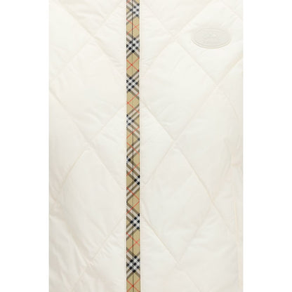Burberry White Polyester Sleeveless Jacket
