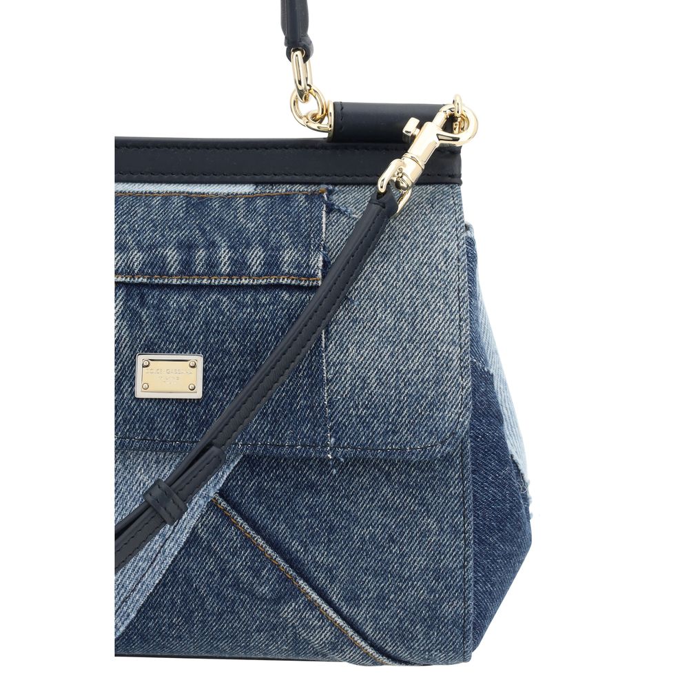 Dolce & Gabbana Blue Cotton Handbag