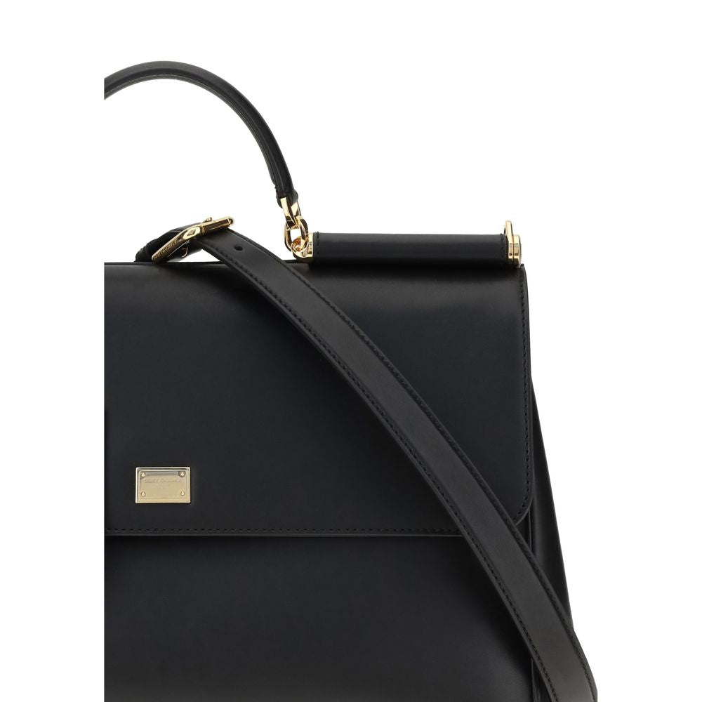 Dolce & Gabbana Black Calf Leather Bos Taurus Shoulder Bag