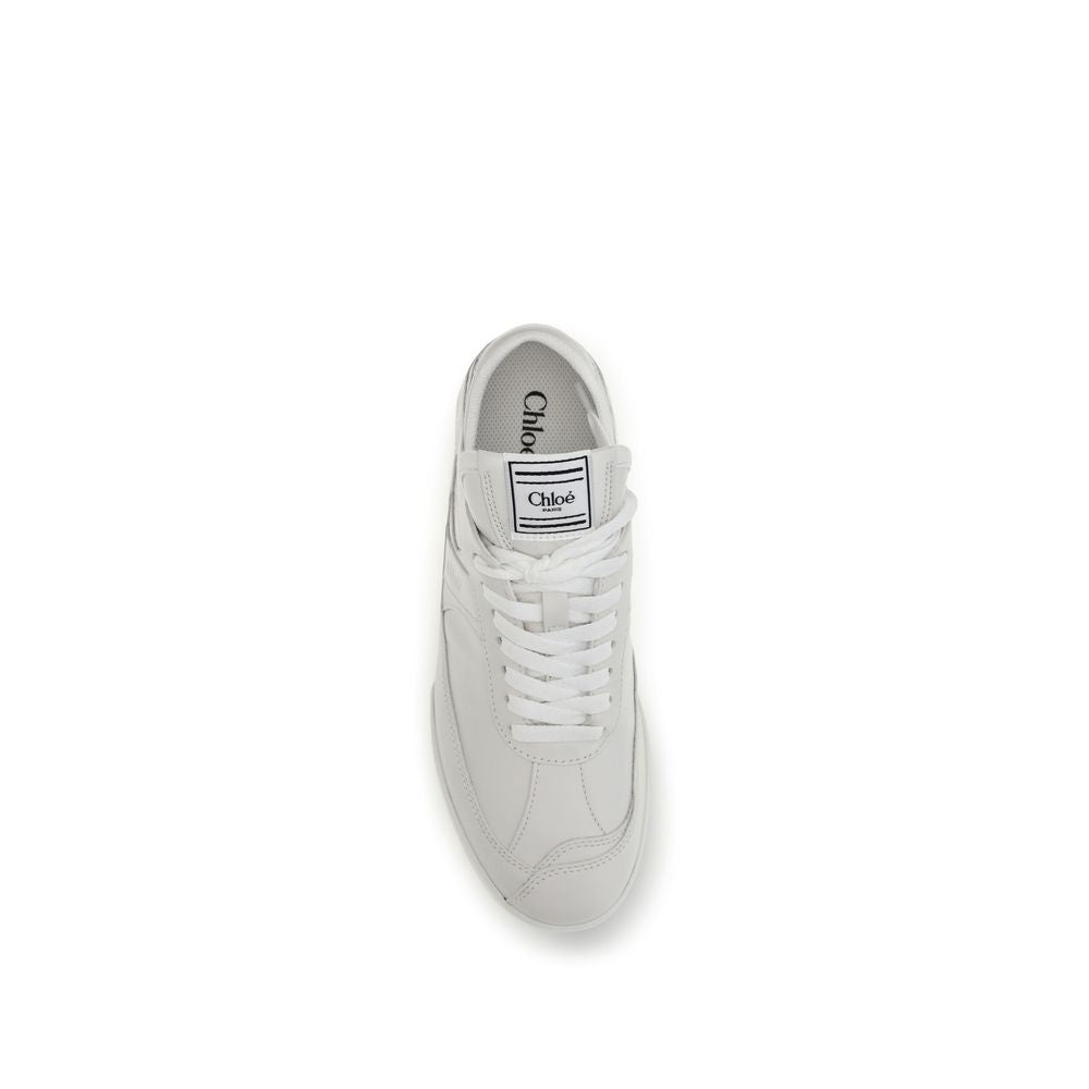 Chloé White Calf Leather Bos Taurus Athletic Sneakers