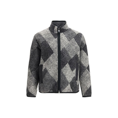Cardigan zippé à capuche Moncler homme en laine mélangée grise – MO-L20918G0004289BJOF90