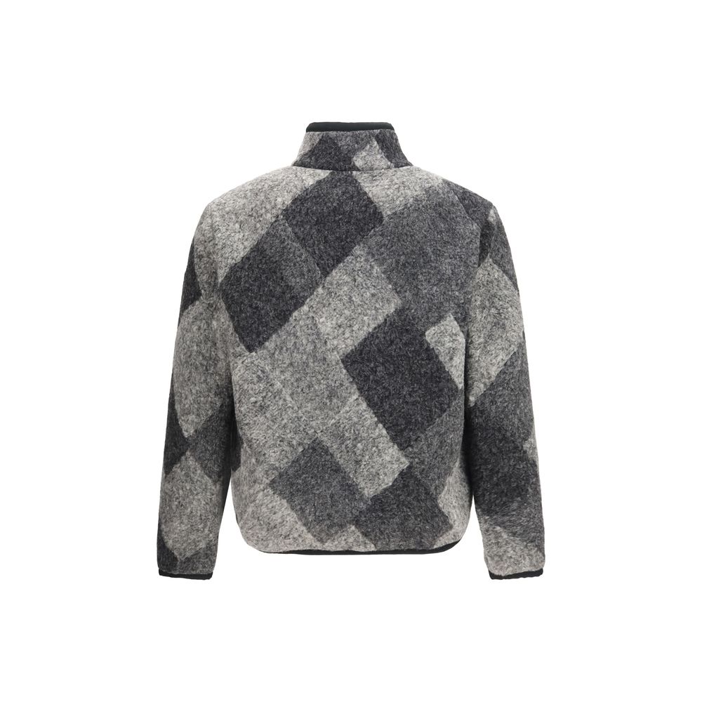 Cardigan zippé à capuche Moncler homme en laine mélangée grise – MO-L20918G0004289BJOF90
