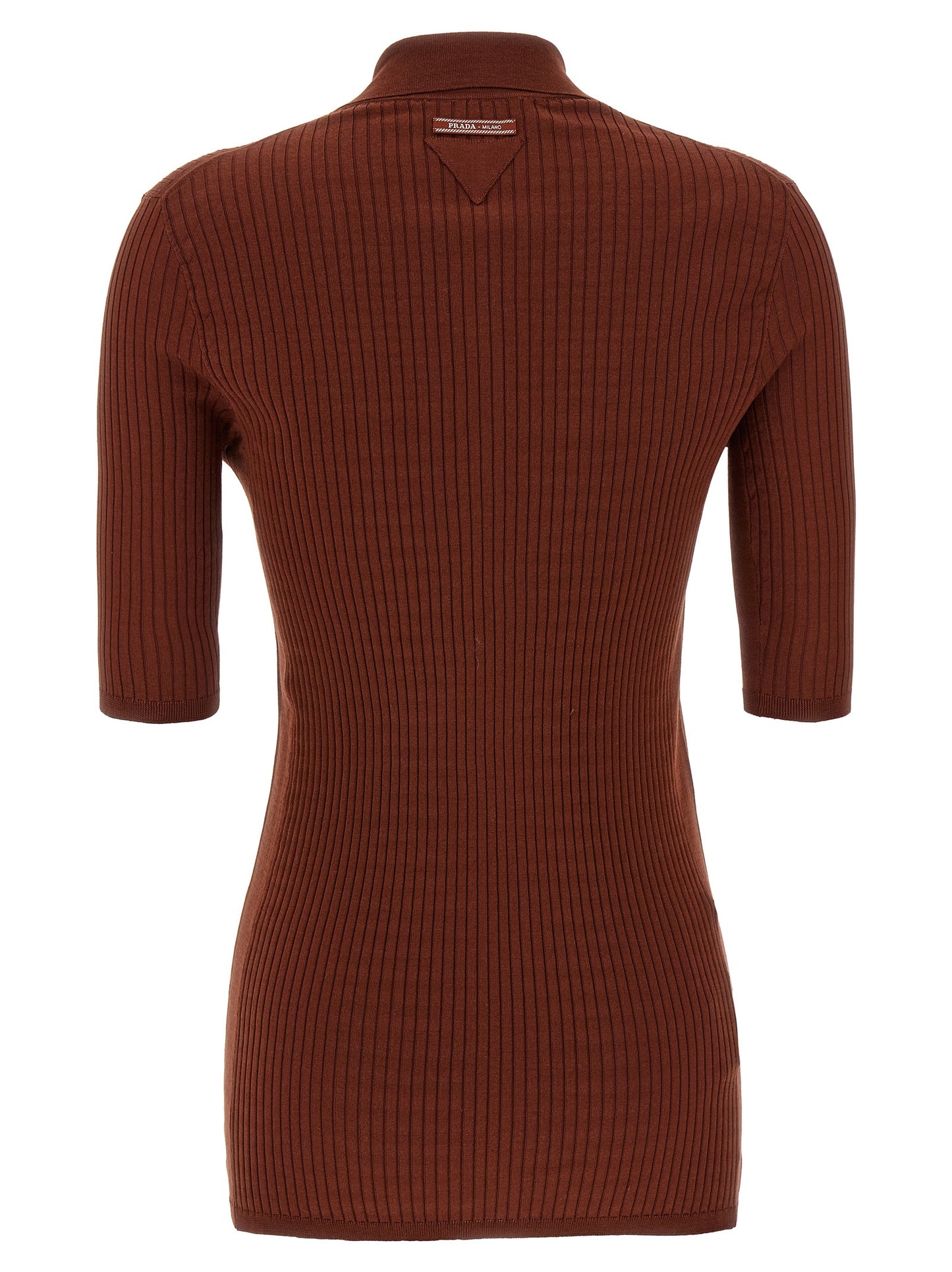 Prada Brown Cotton Polo Shirt