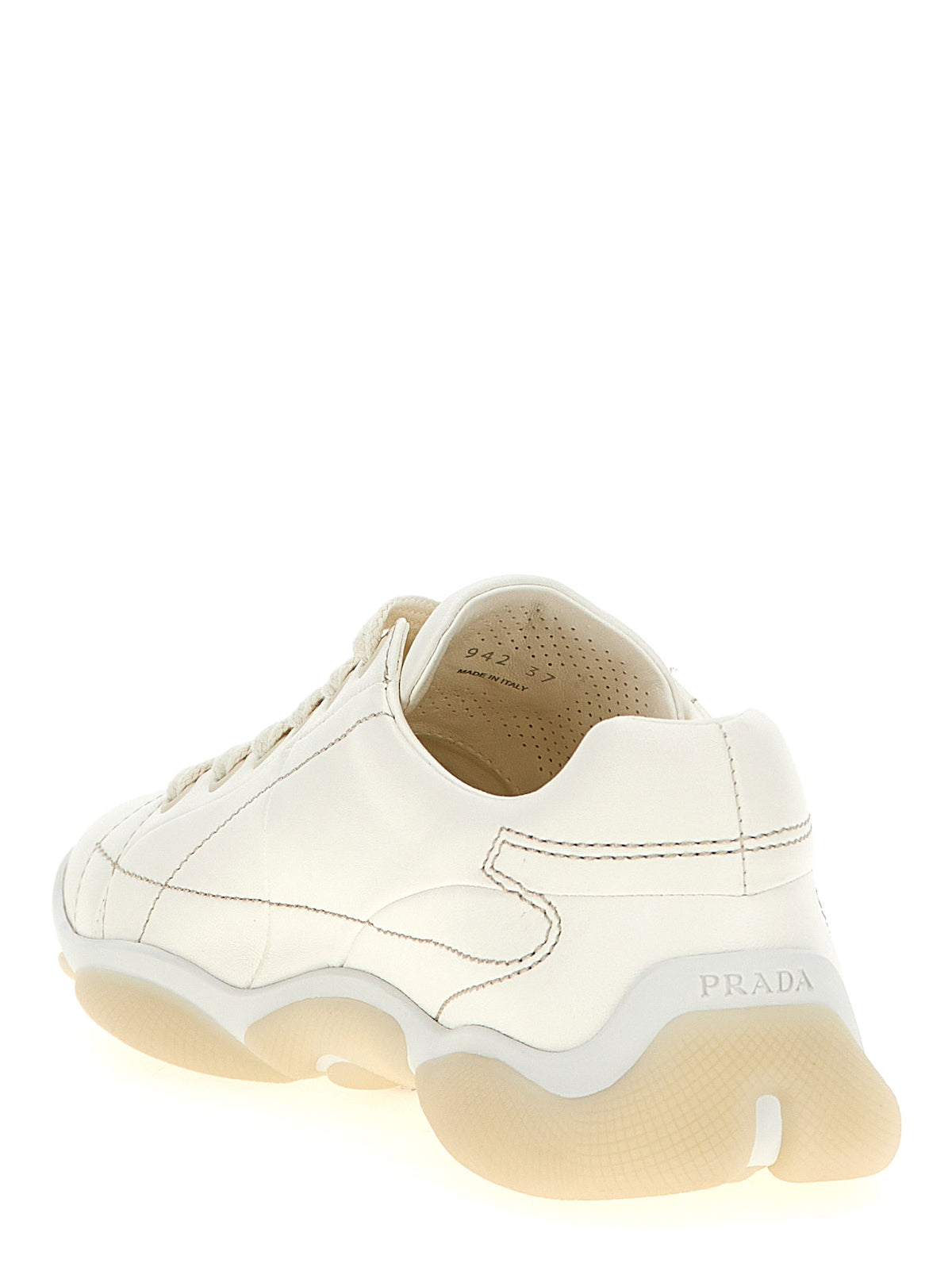 Baskets Prada femme en cuir d'agneau blanc – PR-310105