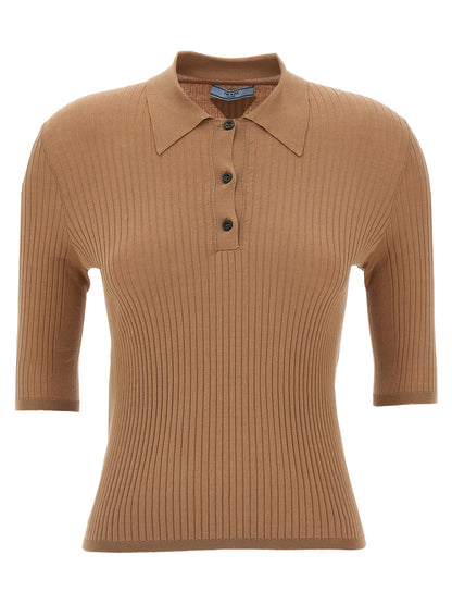 Prada Beige Cotton Polo Shirt
