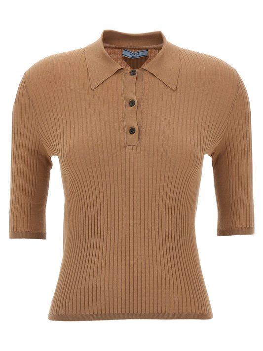 Prada Beige Cotton Polo Shirt
