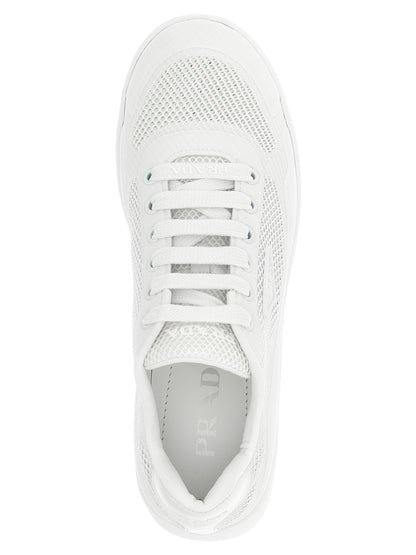 Prada White Polyester Athletic Sneakers