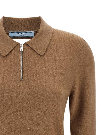 Prada Beige Cashmere Polo Shirt